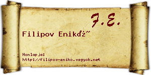 Filipov Enikő névjegykártya